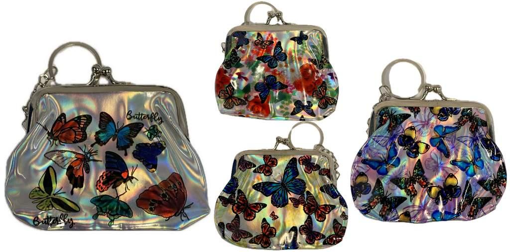 Glossy Butterfly Coin Purses - Assorted image