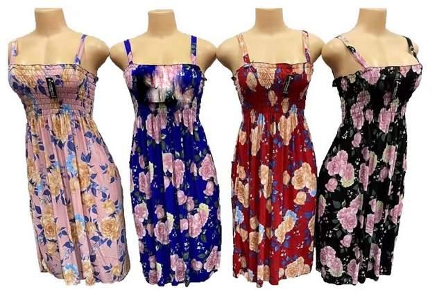 Rose Print Spaghetti Strap Dresses - Assorted image