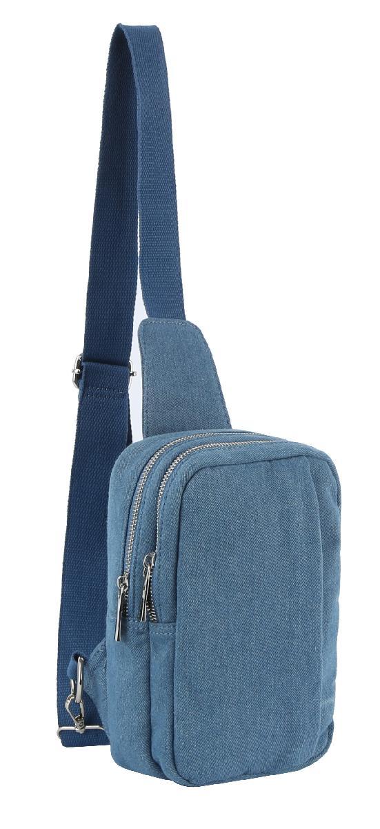Unisex Crossbody Sling Purse - Denim image