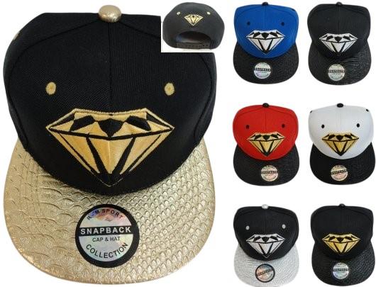 Snap-Back Flat Bill Diamond Style Baseball Cap/Hat image