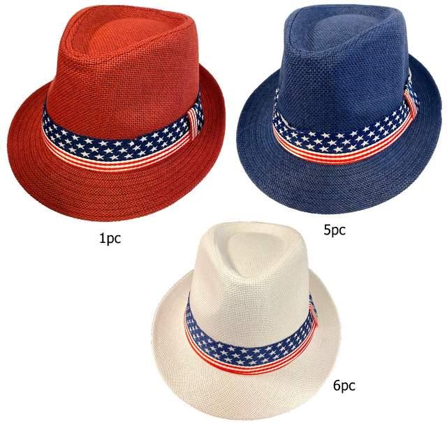 USA Flag Band Fedora Hats image
