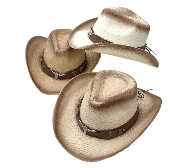 Woven Cowboy Hats - Metal Longhorn Design image