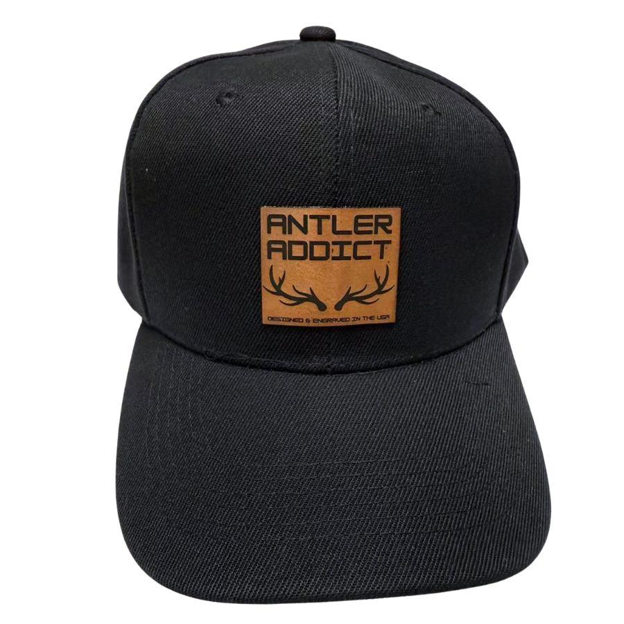 Wholesale Custom Laser Engrave Leatherette Patch Hat Antler Addict image