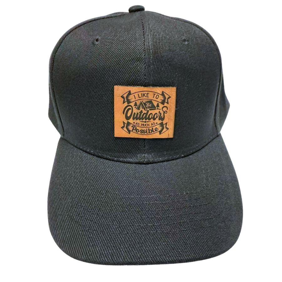 Wholesale Custom Laser Engrave Leatherette Patch Hat I Like to Be Outside As Much As Possible image