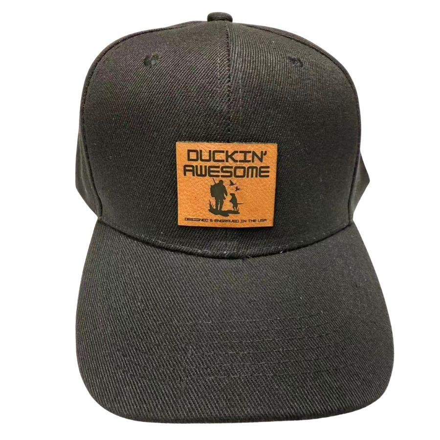 Wholesale Custom Laser Engrave Leatherette Patch Hat Duckin' Awesome image