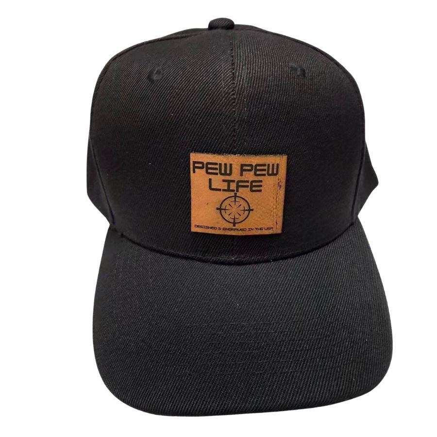 Wholesale Custom Laser Engrave Leatherette Patch Hat Pew Pew Life image