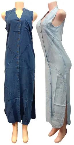 Wholesale Indian Rayon Long Shirt Dress Assorted Colors image