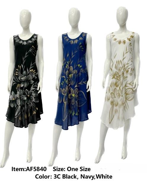 Rayon Solid Brush Umbrella Dresses - Assorted image