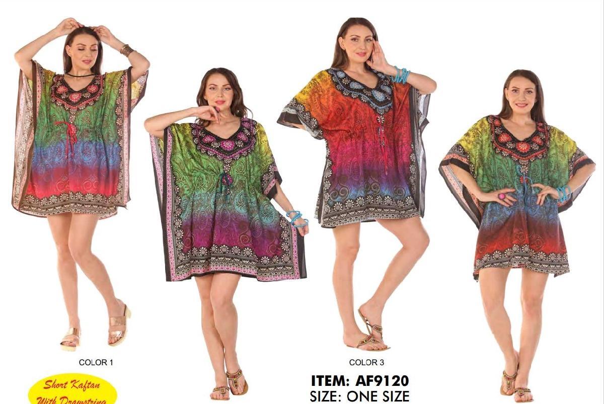 Short Rayon Cultural Caftan Dresses - Assorted image