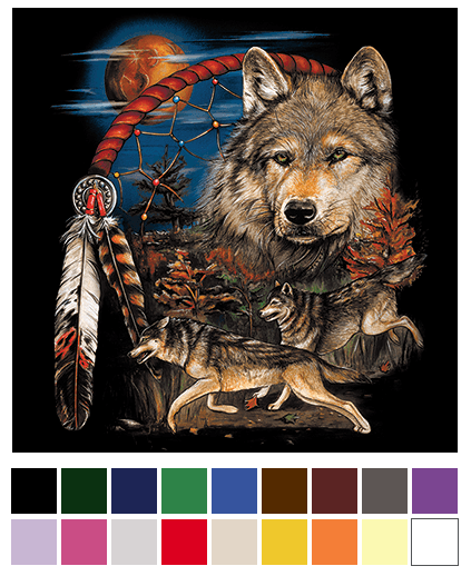 Wolf & Dreamcatcher Transfers image