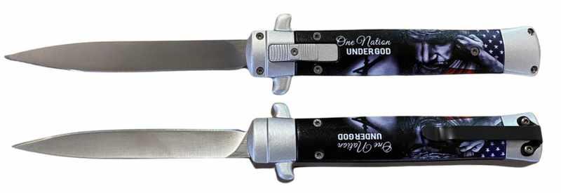 OTF Out The Front Pocket Knife - One Nation Under God image