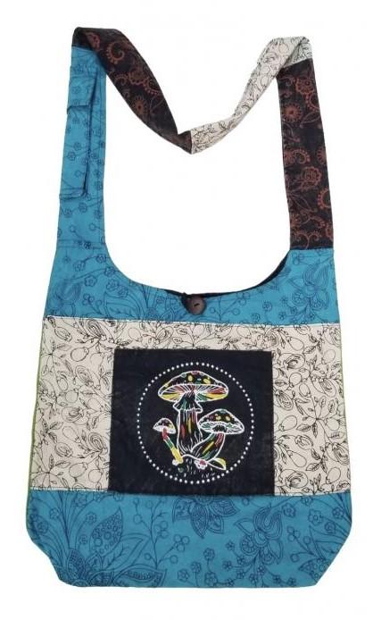Nepal Handmade Cotton Sling Bags - Mushroom image