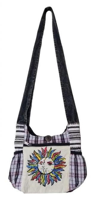 Mini Sling Bags With Front And Side Pockets - Colorful Sun/Moon Theme image