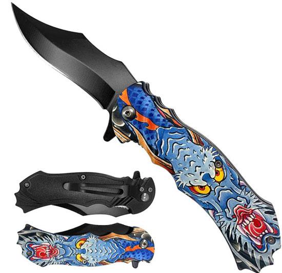 Blue Dragon Spring-Assisted Pocket Knife image