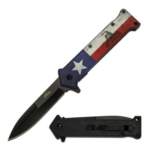 Master USA Spring Assist Knife-Texas Flag Don't Tread on Me image