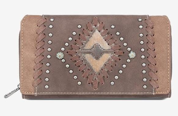 Montana West Aztec Embossed Collection Western Wallet - Coffee image