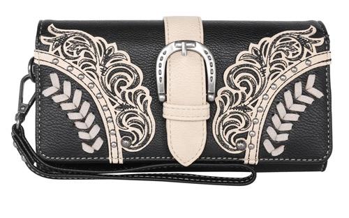 Montana West Cutout Buckle Collection Wallet - Black image
