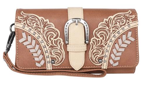 Montana West Cutout Buckle Collection Wallet - Brown image