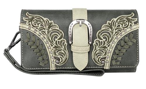 Montana West Cutout Buckle Collection Wallet - Green image