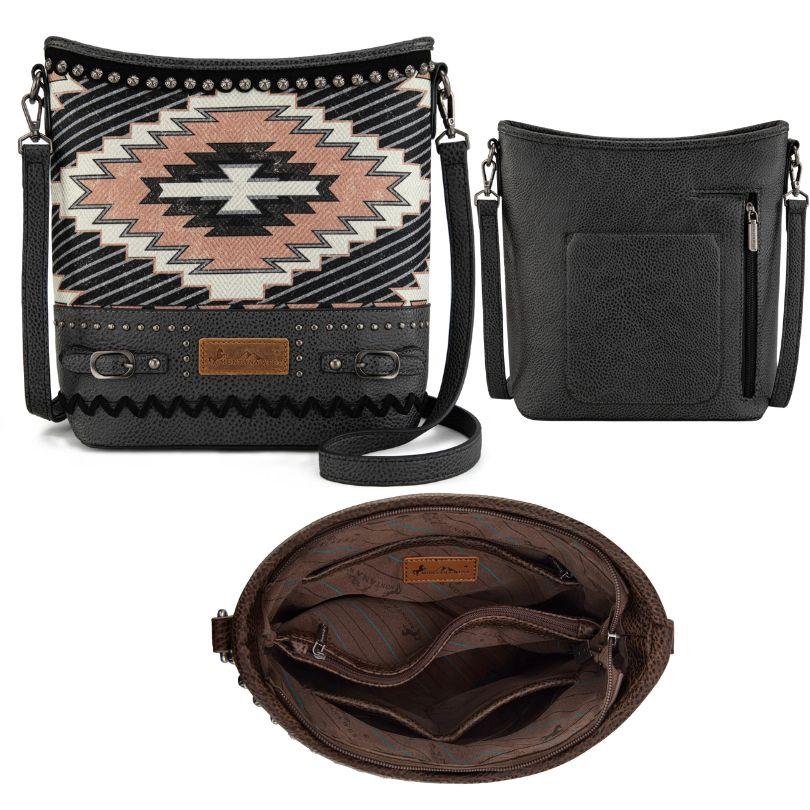 Montana West Aztec Collection Concealed Carry Crossbody - Black image