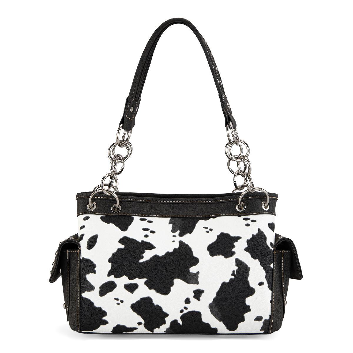 Montanna West Cow Print Handbag Concealed Carry Black image