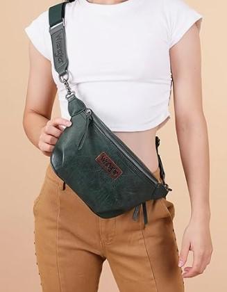 Wrangler Vintage Sling Bag Unisex Chest Bum Bag Crossbody - Green image