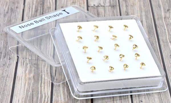 20 Pcs Gold Color Heart Post Nose Pins image