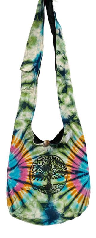 Tie Dye Multicolor Handmade Hobo Bags - Tree Of Life image