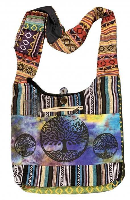 Handmade Cotton/Hemp Crossbody Sling Bags - Tree Of Life image