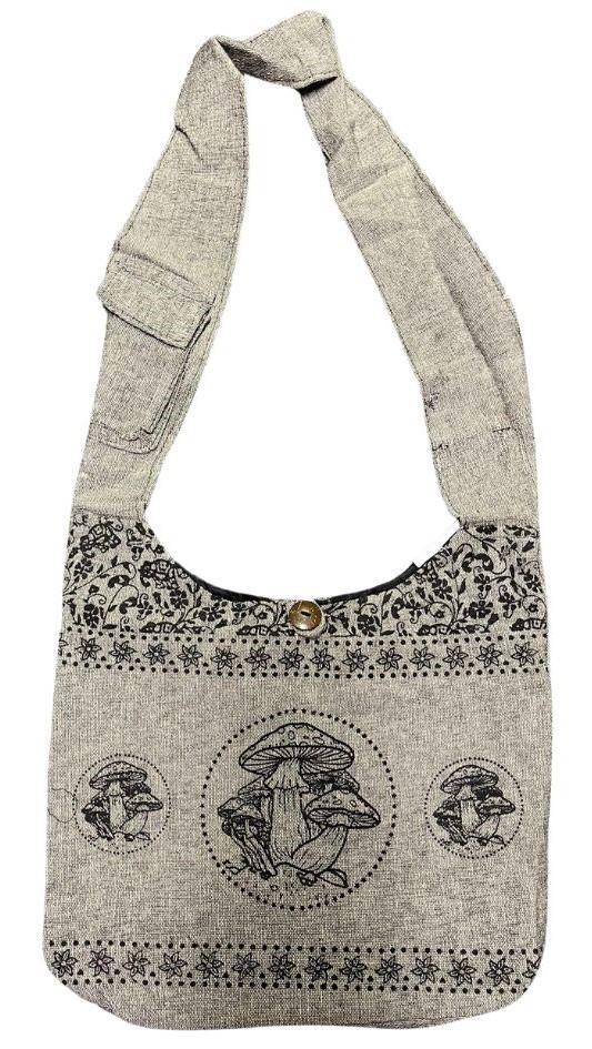 Nepal Handmade Crossbody Hobo Bags - Mushroom Print image