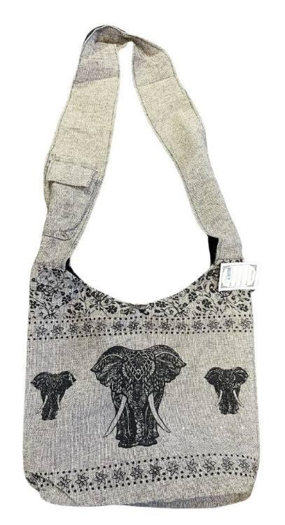 Nepal Handmade Crossbody Hobo Bags - Elephant Print image