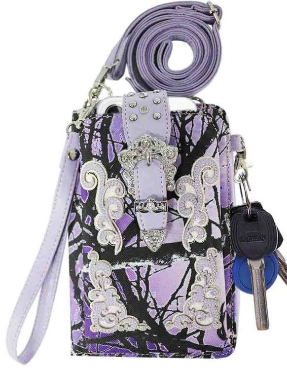 Camo Bling Phone Wallet - Light Lavender image