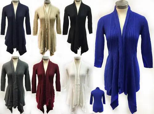 Wholesale Knitted Solid Color Cardigans One size fits most image