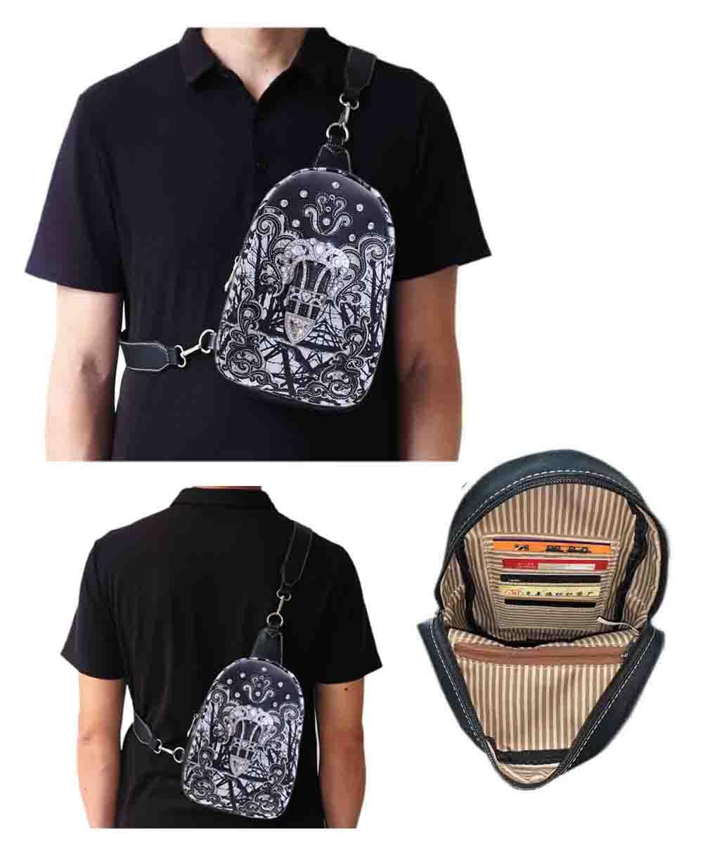 Western Bling Crossbody Backpack - Black image