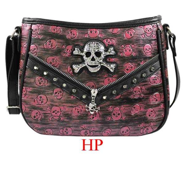 Western Skull Concealed Carry Crossbody - Hot Pink image