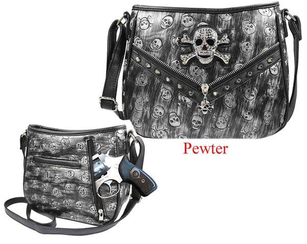 Western Skull Concealed Carry Crossbody - Pewter image