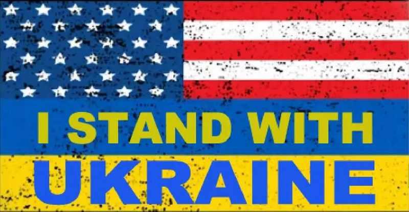 I STAND WITH UKRAINE USA Car Bumper Refrigerator Reusable Magnet image