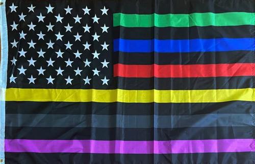 Wholesale Printed Flag Polyester 3'x5' Multi-Line USA image