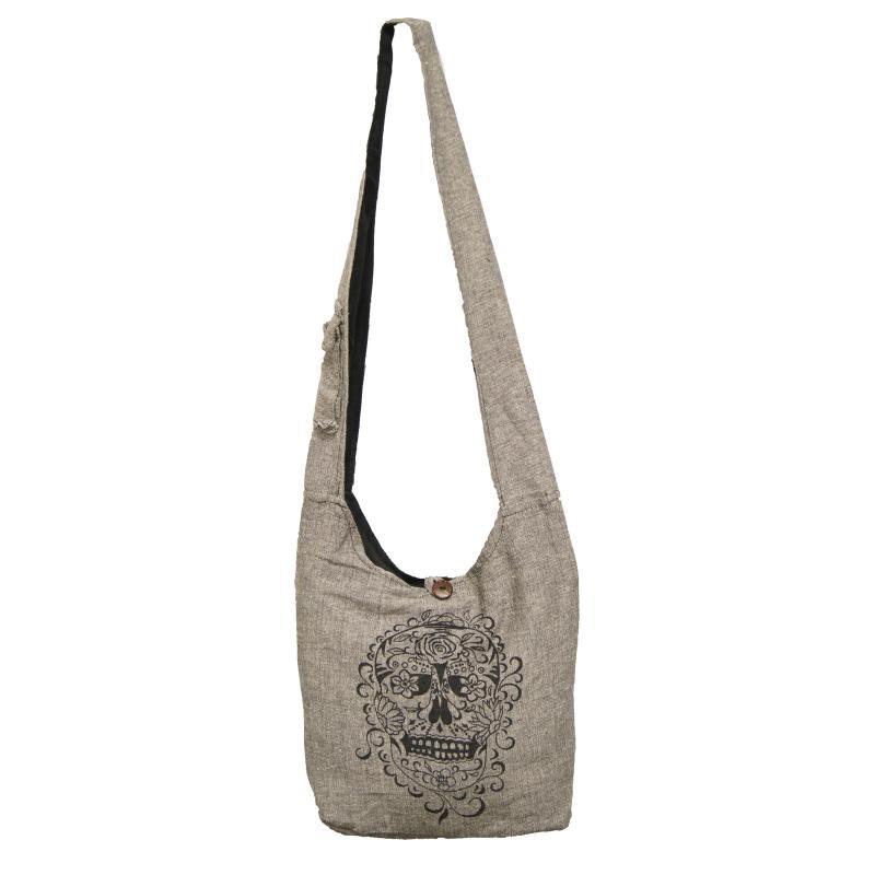 Nepal Handmade Hemp/Cotton Purses - Sugar Skull Print image