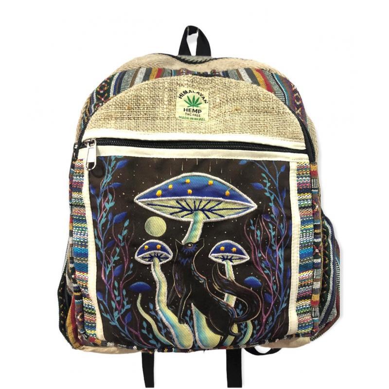Himalayan Hemp Nepal Handmade Backpacks - Fox & Mushrooms image