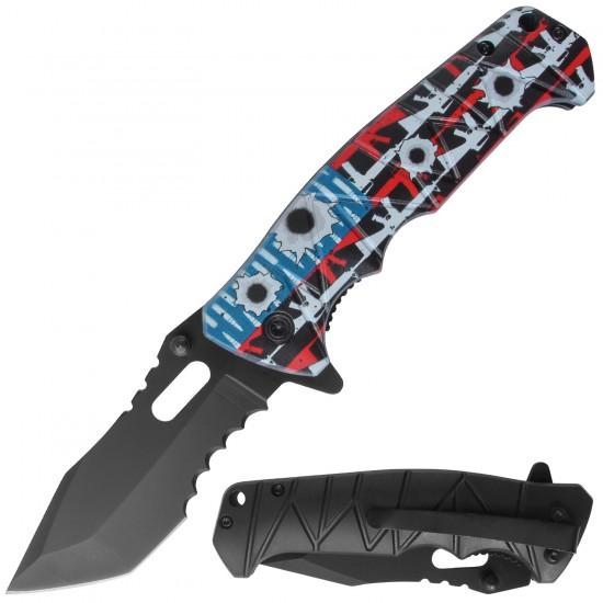 Assisted Knife 3D Print Gun Design Plastic Handle 4.5" closed image
