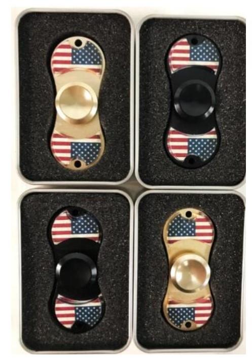 American Flag Metal Fidget Spinners - Gold & Black image