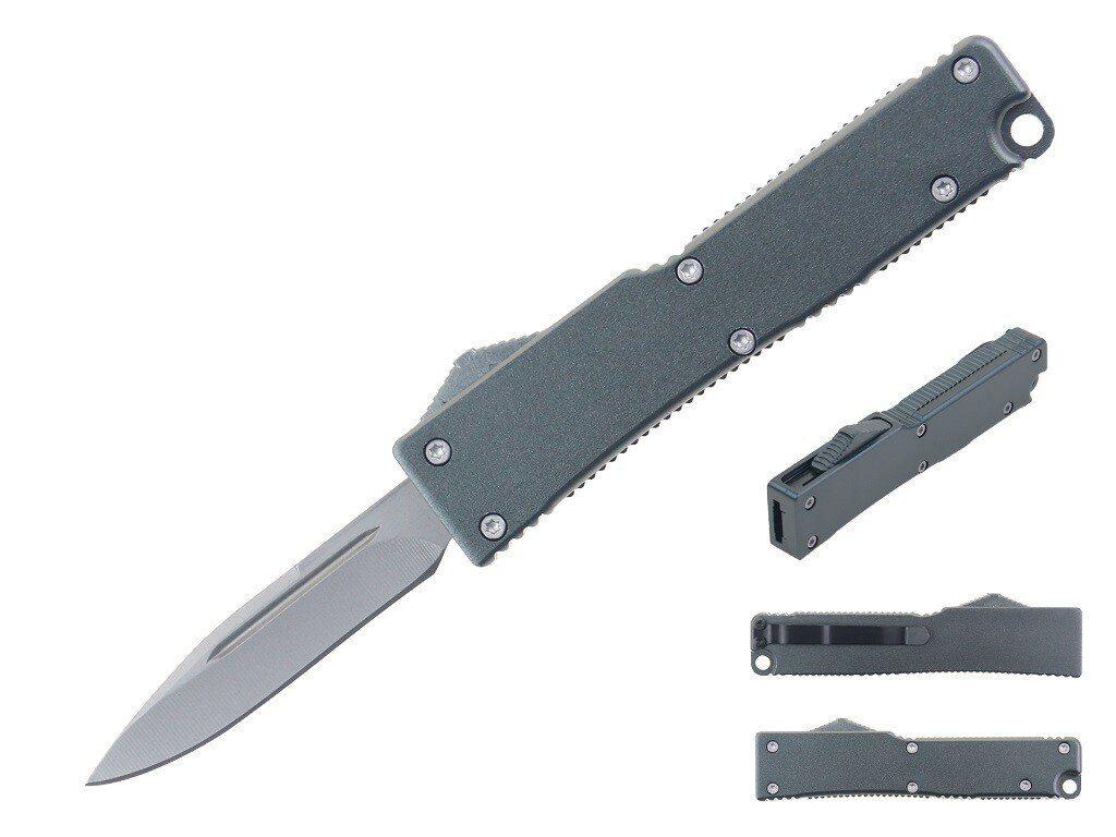 5.25" Anodized Aluminum Handle Mini OTF w/ Pocket Clip - GUNMETAL image