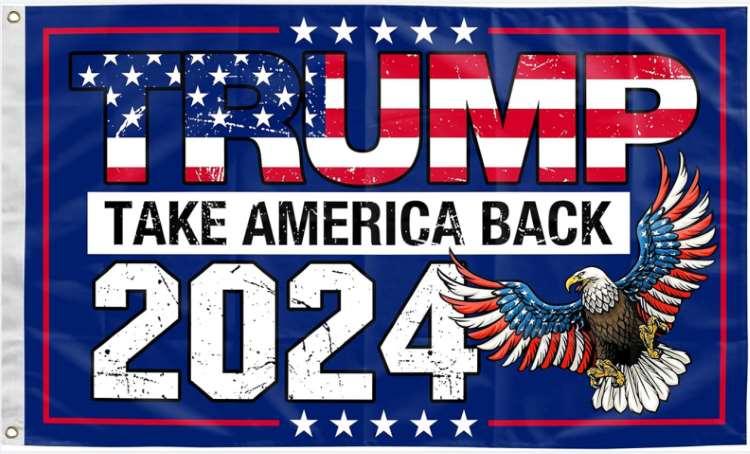 "Trump Take America Back 2024" Eagle Flag image