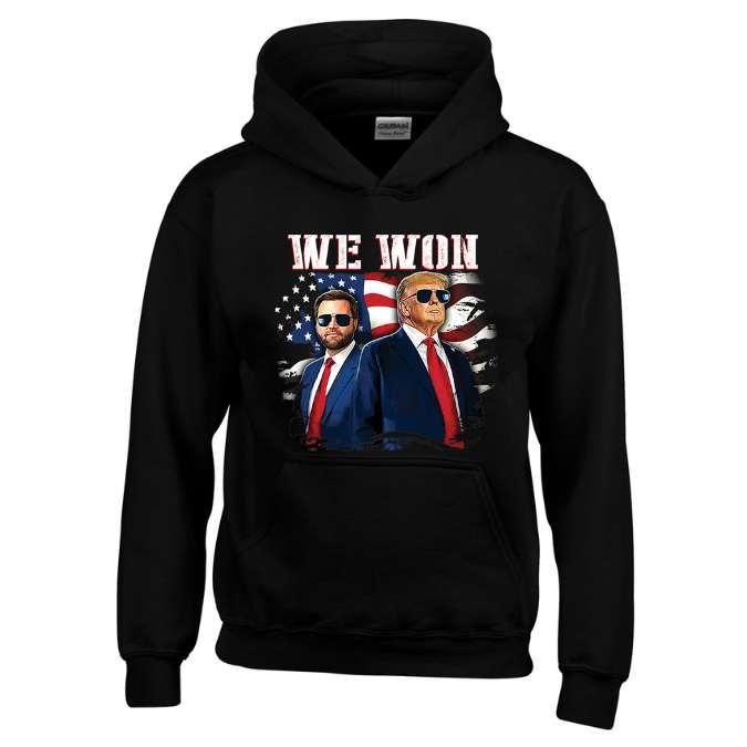 Trump Vance "We Won" Hoodies - Black M/L/XL image