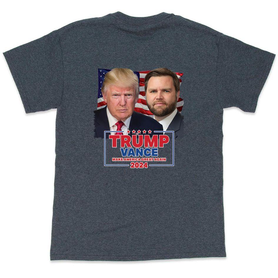 "Trump Vance Make America Great Again 2024" Dark Heather T-Shirts XXXL image