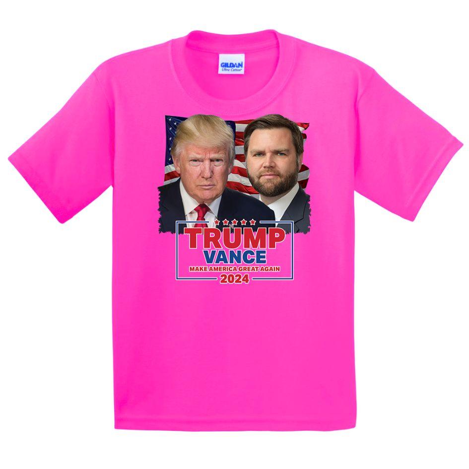 "Trump Vance Make America Great Again 2024" Pink T-Shirts XXL image