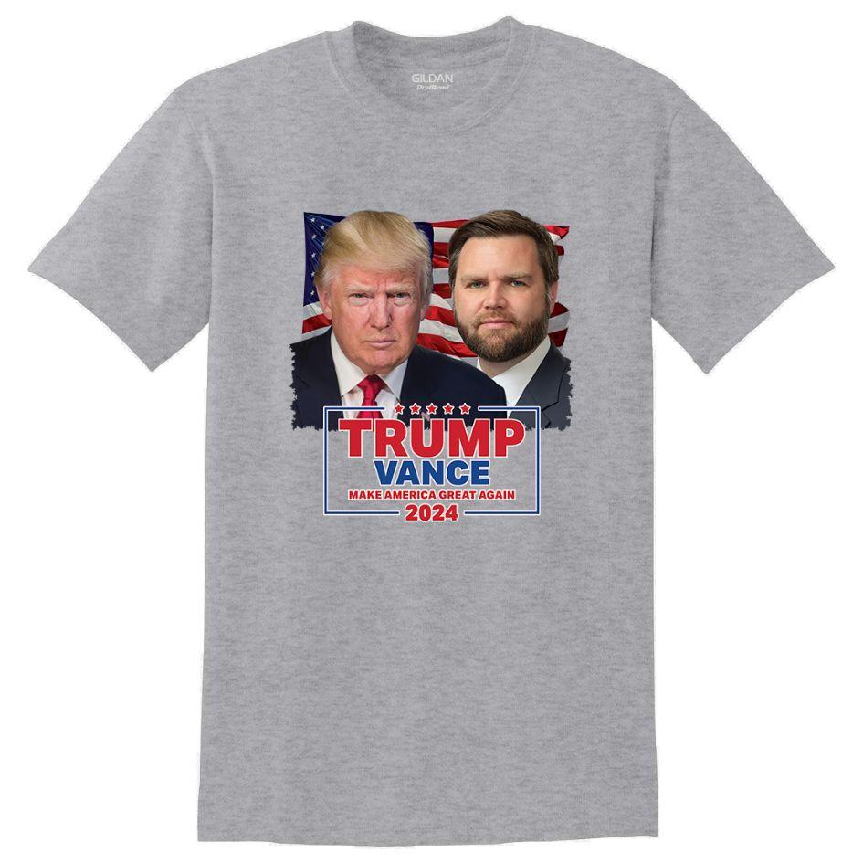 "Trump Vance Make America Great Again 2024" Sports Gray T-Shirts XXL image