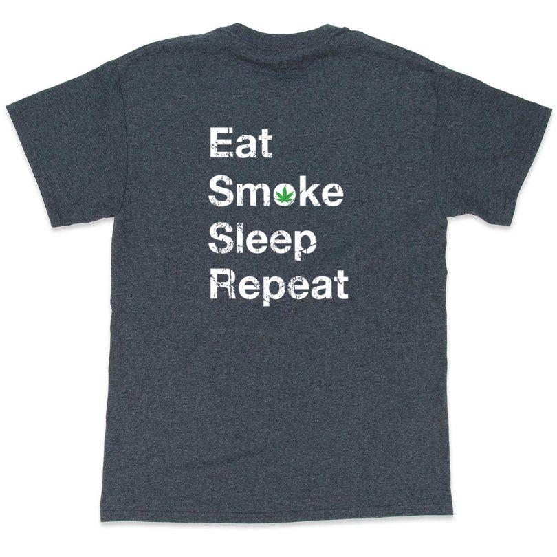 "Eat Smoke Sleep Repeat" Marijuana Themed T-Shirts - Dark Heather XXXL image