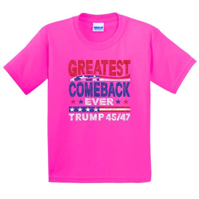 "Greatest Comeback Ever - Trump 45/47" T-Shirts - Pink XXL image